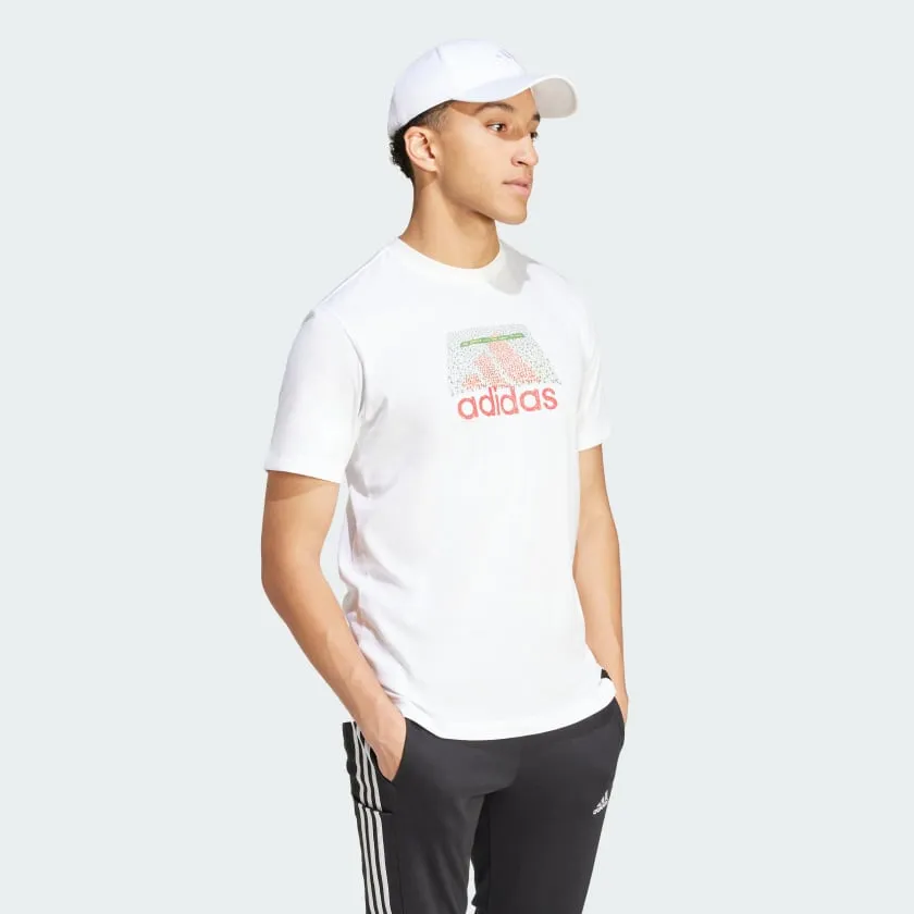 ADIDAS MEN'S ESSENTIALS GRAPHIC WHITE TEE