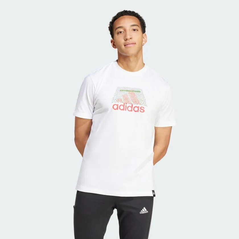 ADIDAS MEN'S ESSENTIALS GRAPHIC WHITE TEE