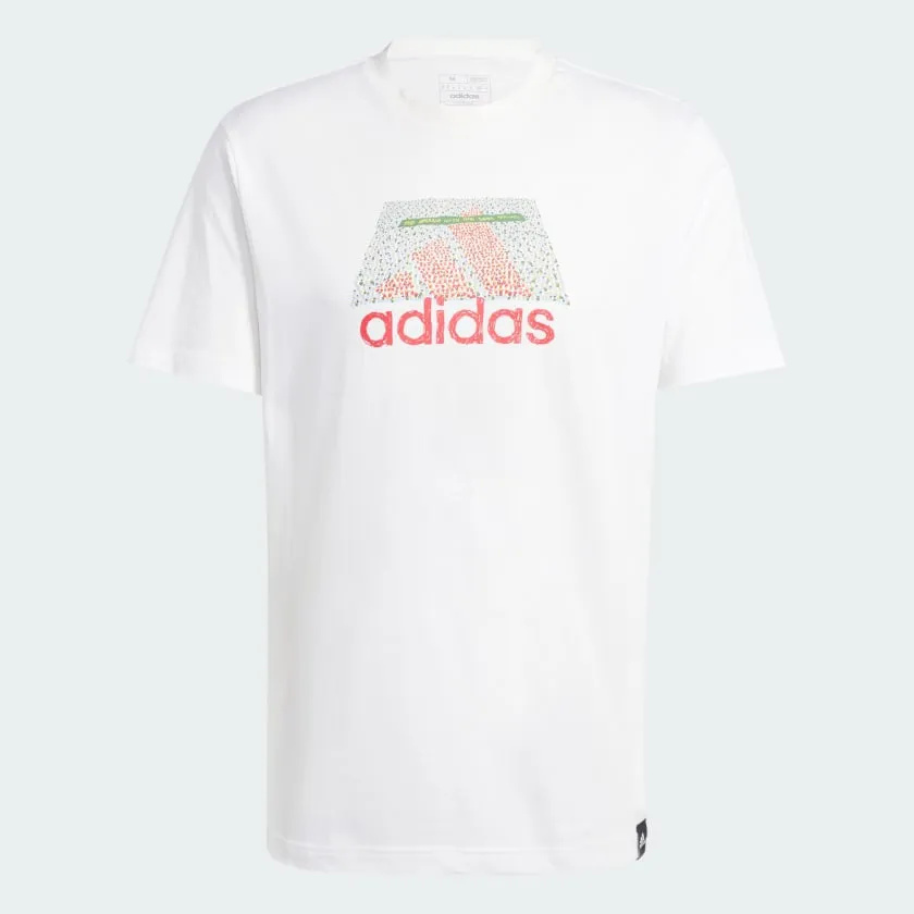 ADIDAS MEN'S ESSENTIALS GRAPHIC WHITE TEE