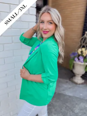 Back to Basics Blazer in Kelly Green