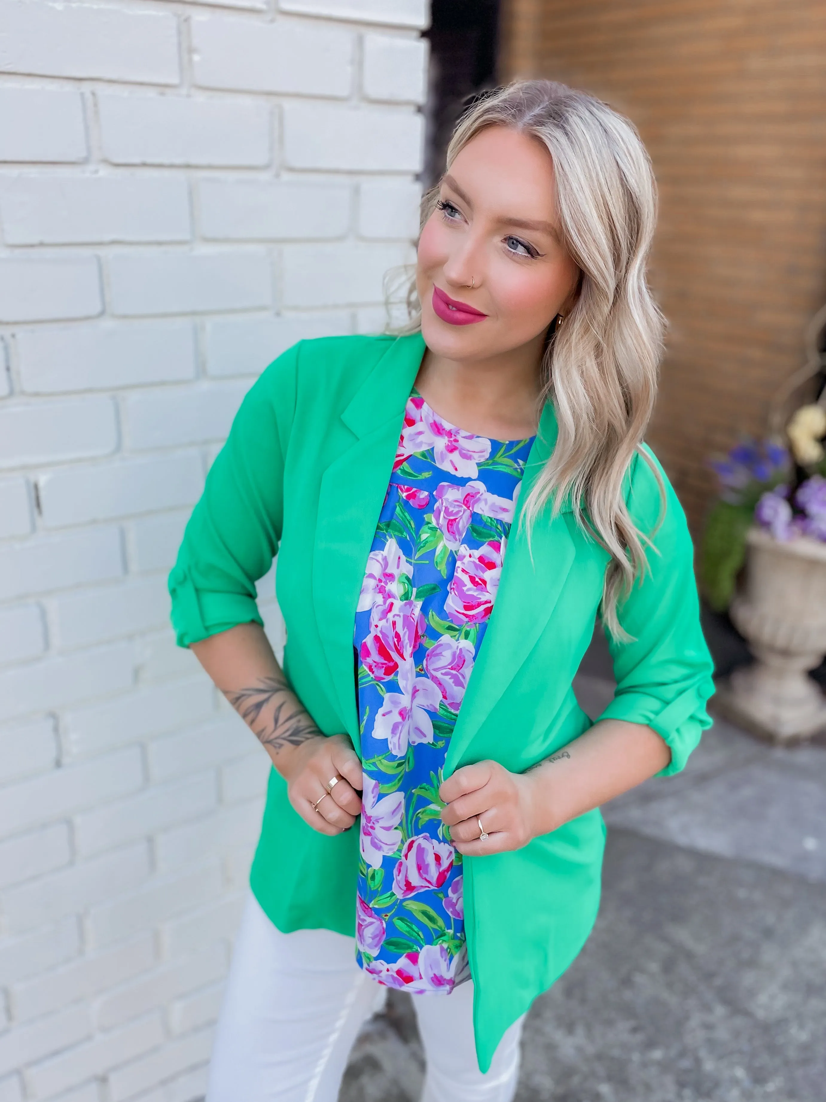 Back to Basics Blazer in Kelly Green