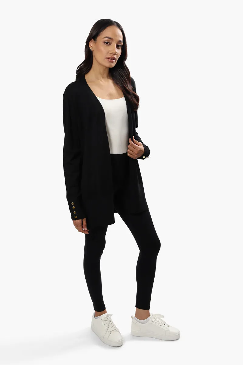 Beechers Brook Long Sleeve Open Front Cardigan - Black