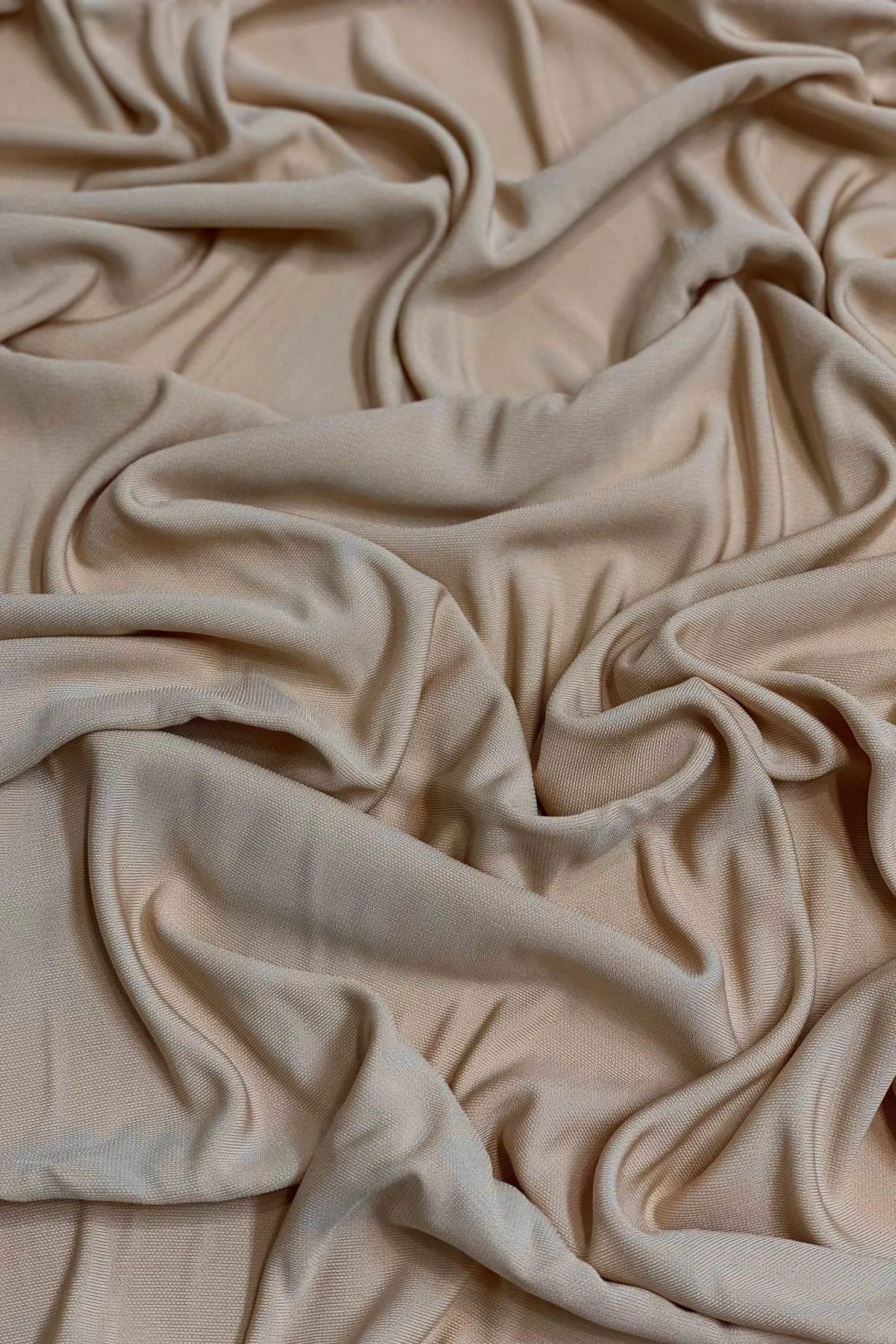 Beige Rayon Matte Jersey