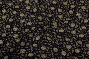 Black & Dark Cream Traditional Printed Cotton Cambric Fabric