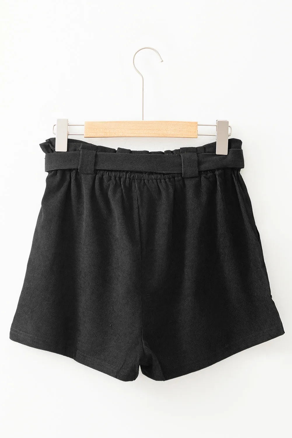 Black Cotton Blend Pocketed Knit Shorts