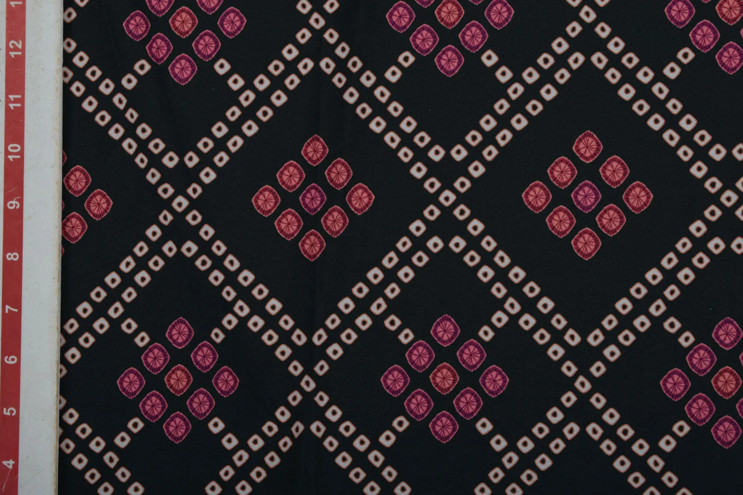 Black Printed Crepe Fabric