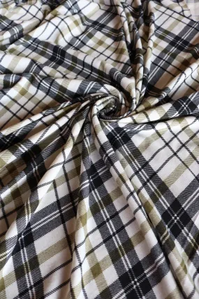 Black/Olive Plaid Spun Poly