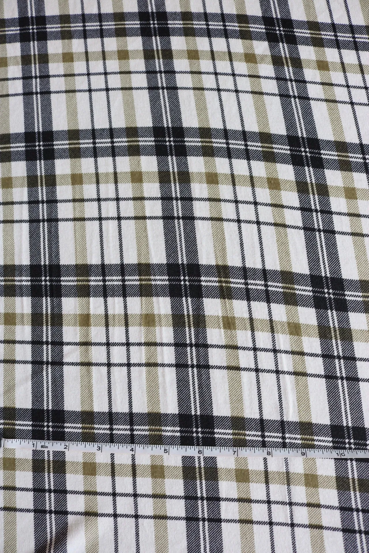 Black/Olive Plaid Spun Poly