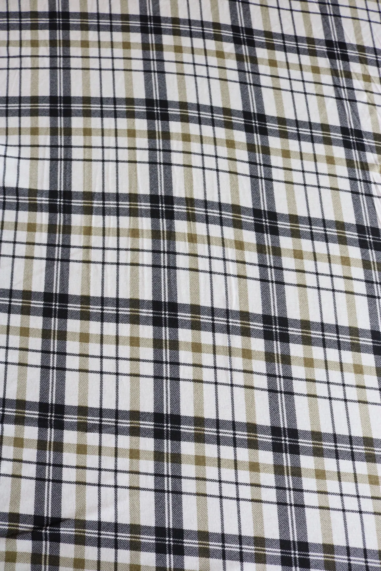 Black/Olive Plaid Spun Poly