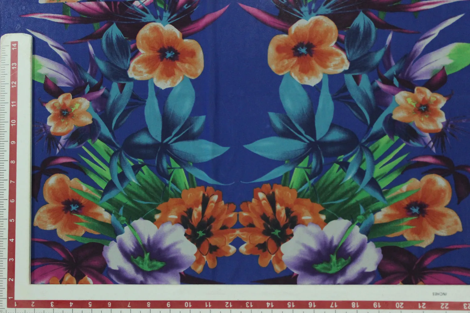 Blue Printed Georgette Fabric