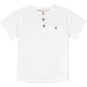 Boardwalk White Pique Henley Boys Tee - Select Size