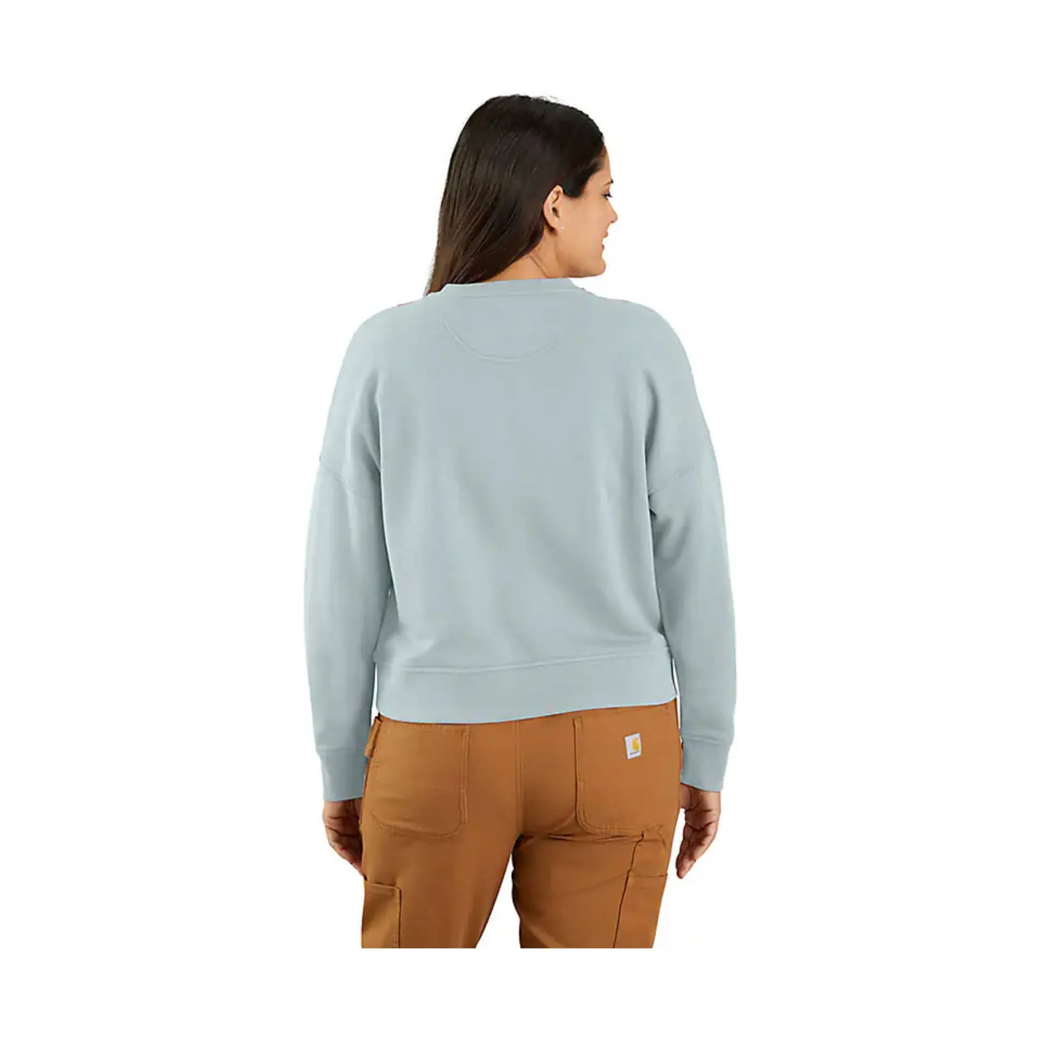 Carhartt Women's Tencel Fiber Series Loose Fit French Terry Henley Sweatshirt - Dew Drop FINAL SALE