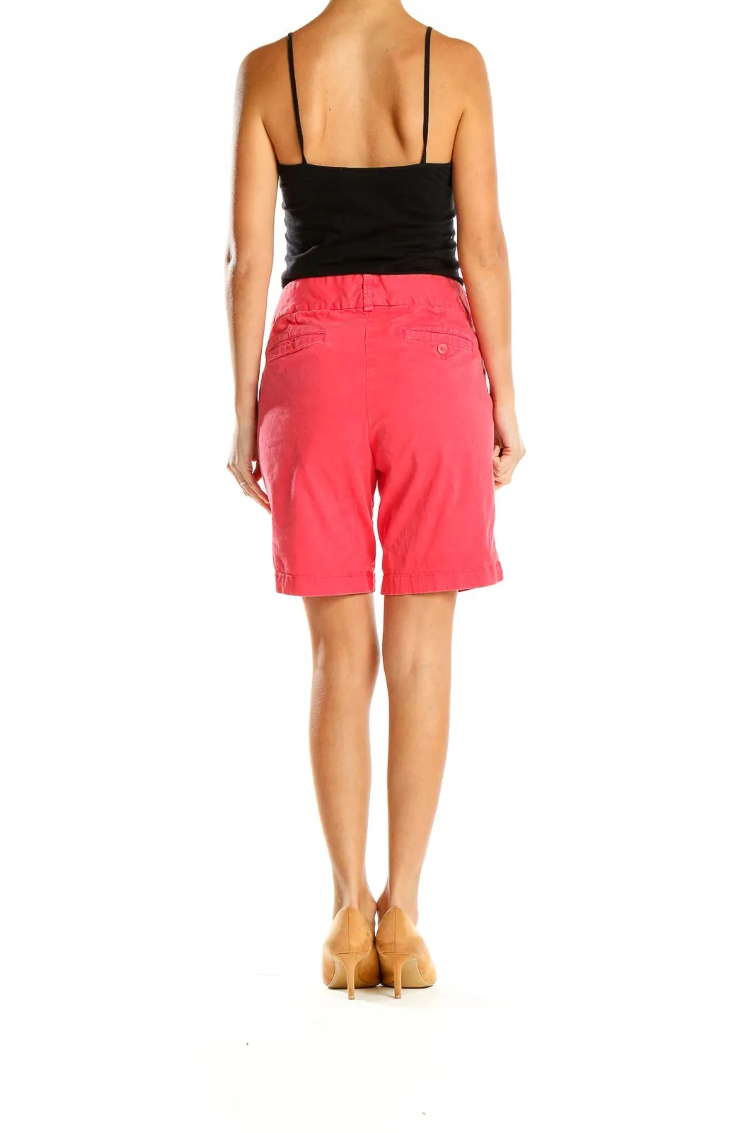 Coral Cotton-Blend Chino Shorts