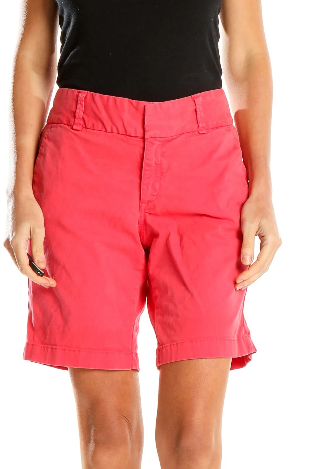 Coral Cotton-Blend Chino Shorts