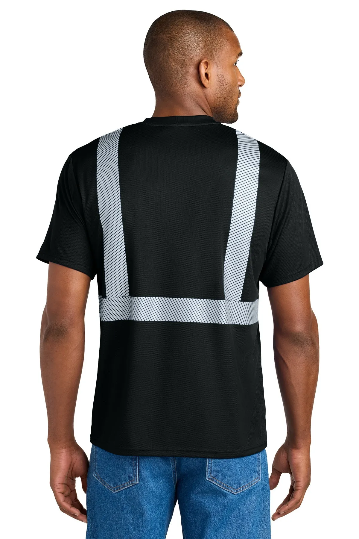 CornerStone Enhanced Visibility Segmented Custom Tape Tees, Black