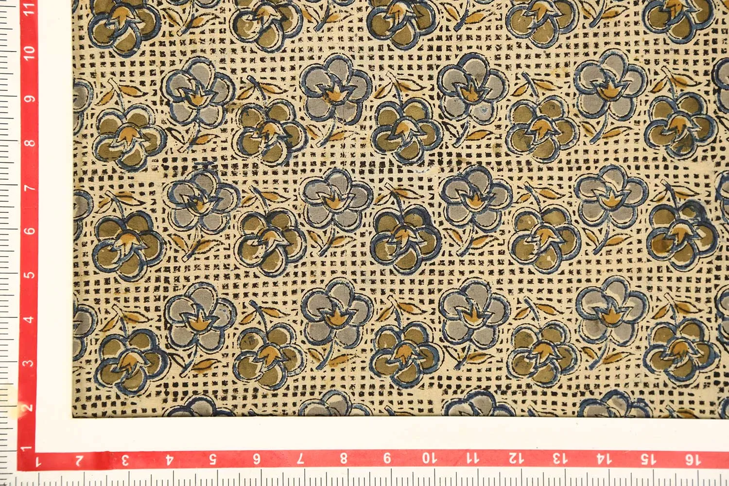 Cream Kalamkari Cotton Print Fabric