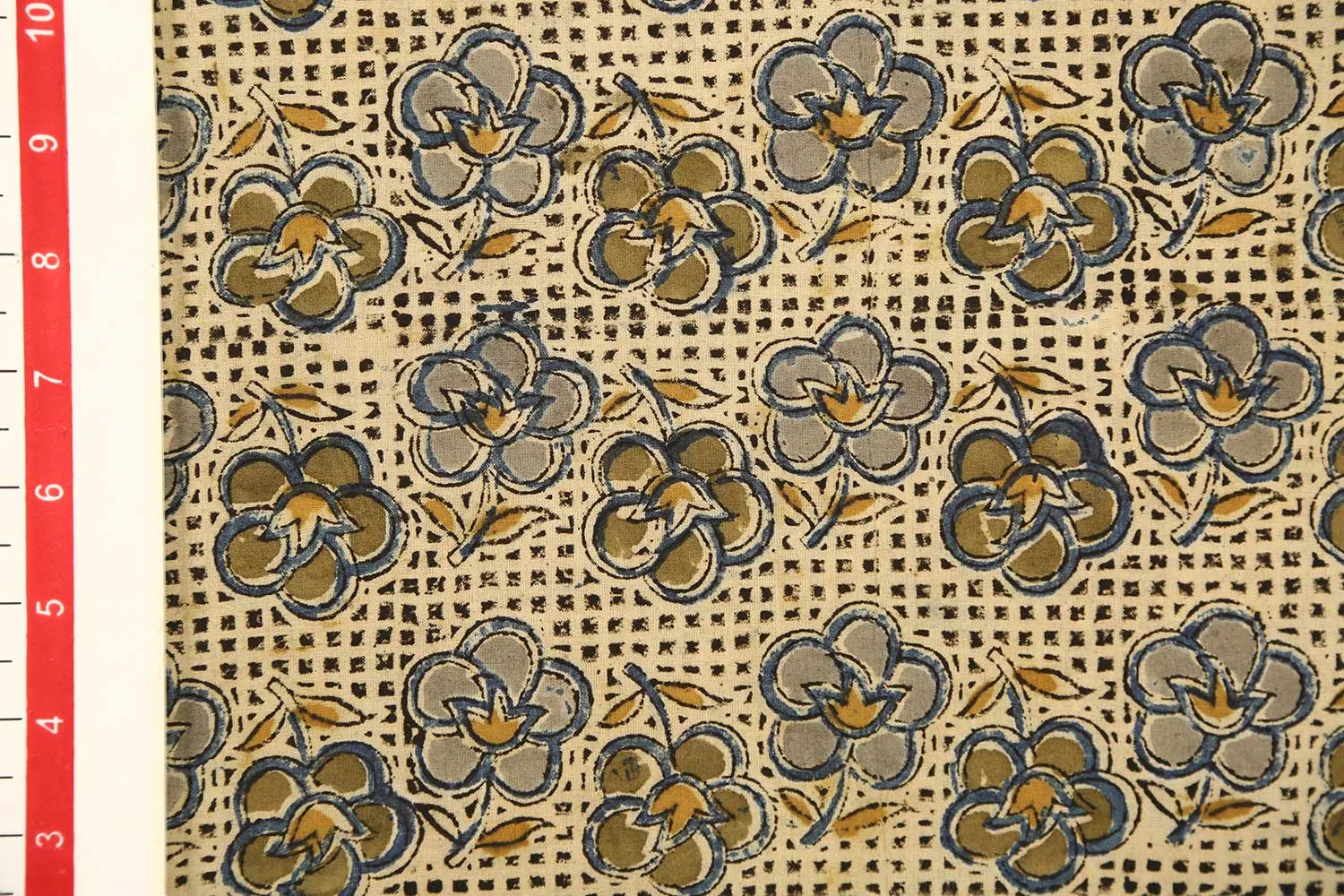 Cream Kalamkari Cotton Print Fabric