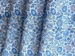 D’Anjo Cornflower & Taupe Liberty of London Tana Cotton Lawn (Made in Italy)