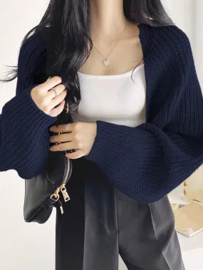 DAZY Solid Open Front Crop Cardigan