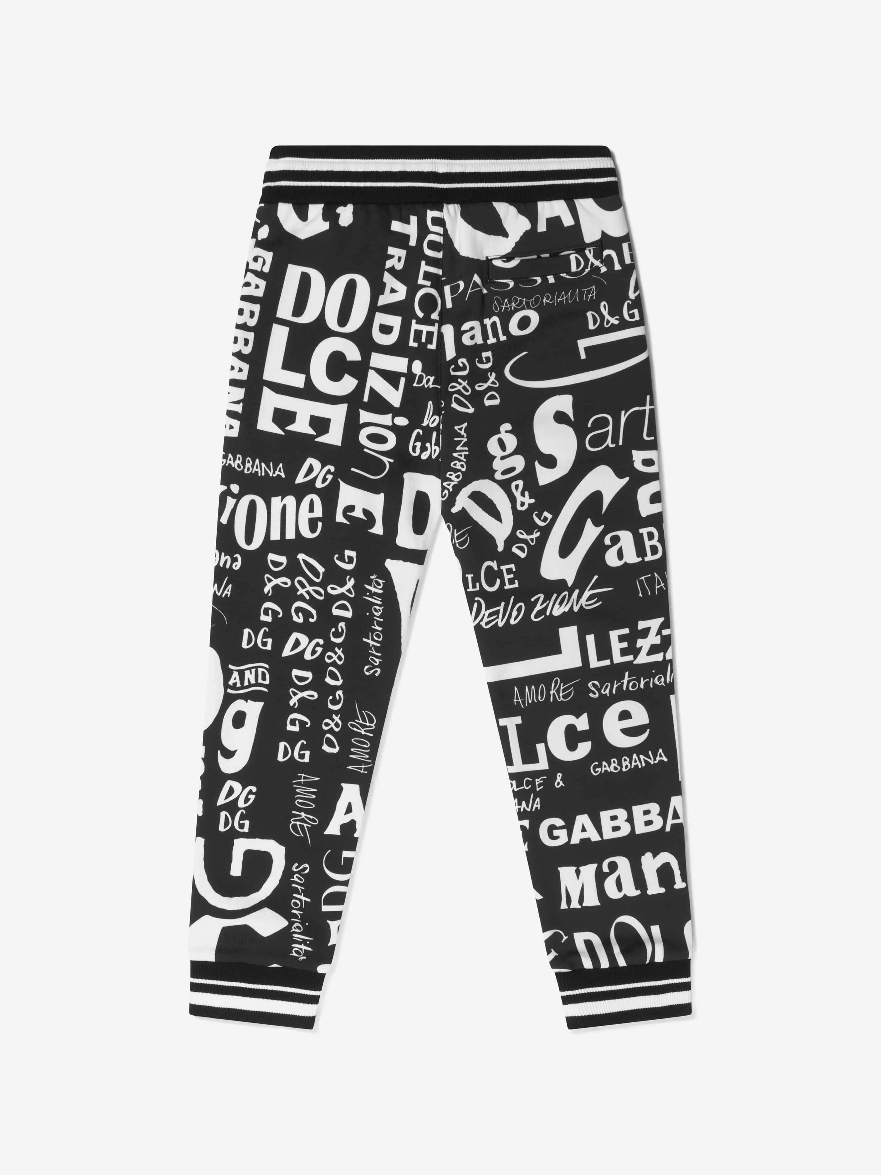 Dolce & Gabbana Boys Black Cotton Lettering Joggers