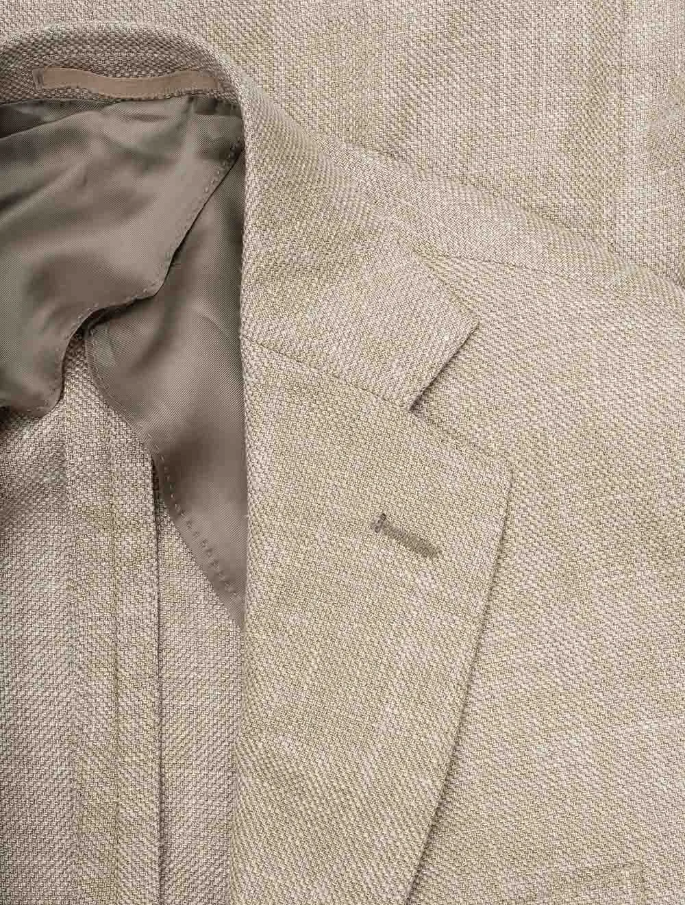 Drago Wool Silk Linen Half Lined Jacket Beige