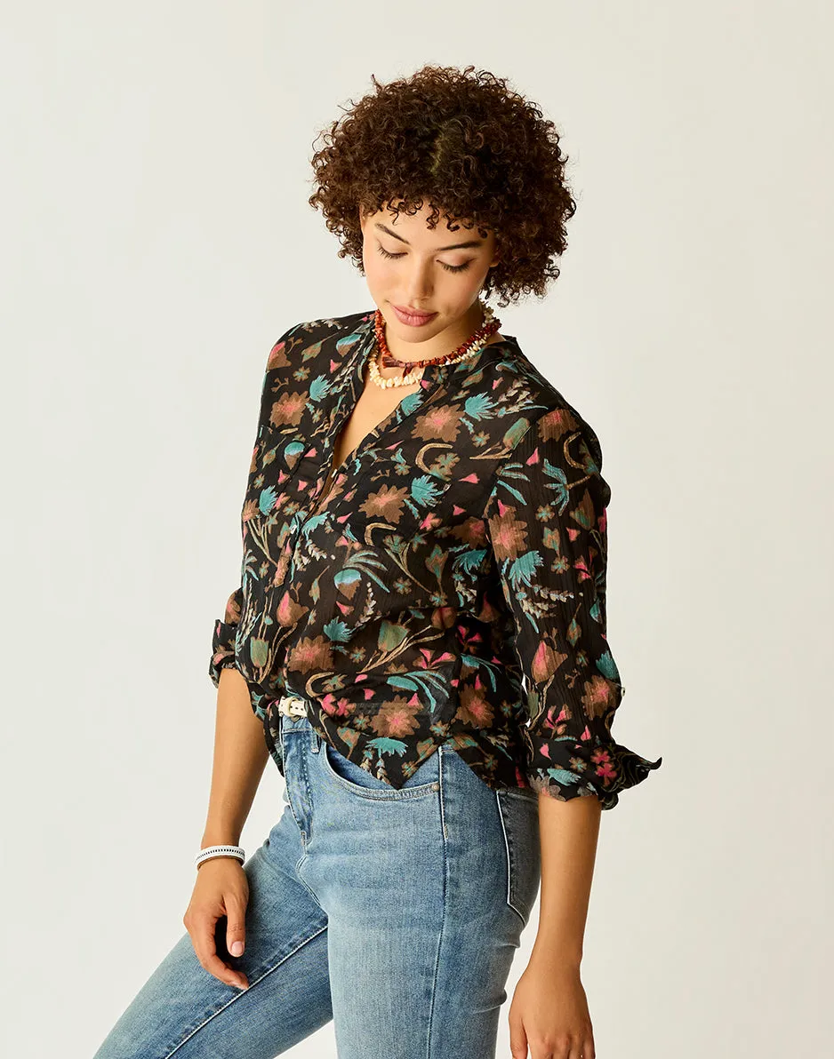 Dylan Gauze Shirt: Scattered Floral