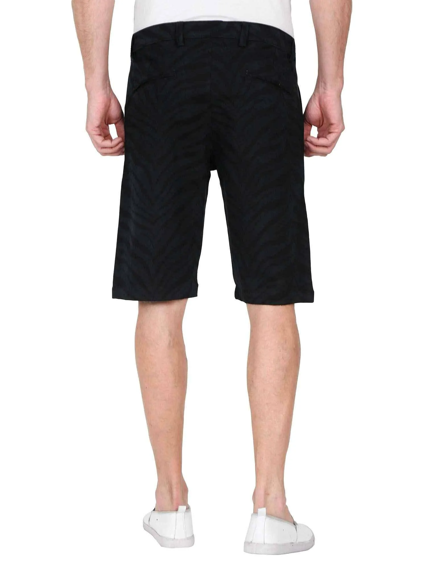 Eli Black Printed Shorts Men's Plus Size