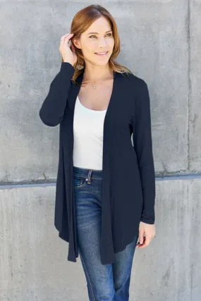 Full Size Open Front Long Sleeve Cardigan