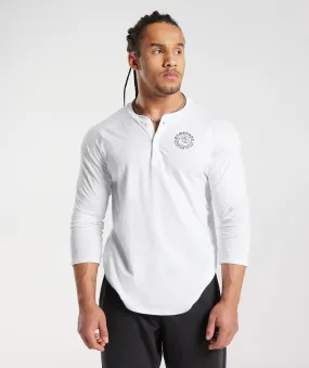 Gymshark Legacy Henley Top - White