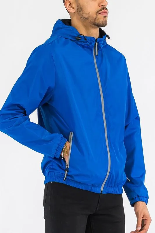 Hooded Lightweight Windbreaker Jackets Mens