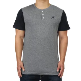 Huf Script Henley - Heather Gray/Navy