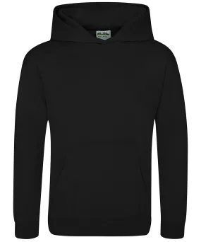 Jet Black - Kids sports polyester hoodie