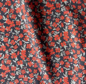 Liberty of London Dogwood Blossom Red Cotton Poplin (Made in Italy)