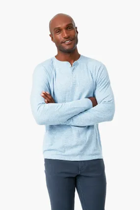 Light Blue Heather Cloud Long Sleeve Henley