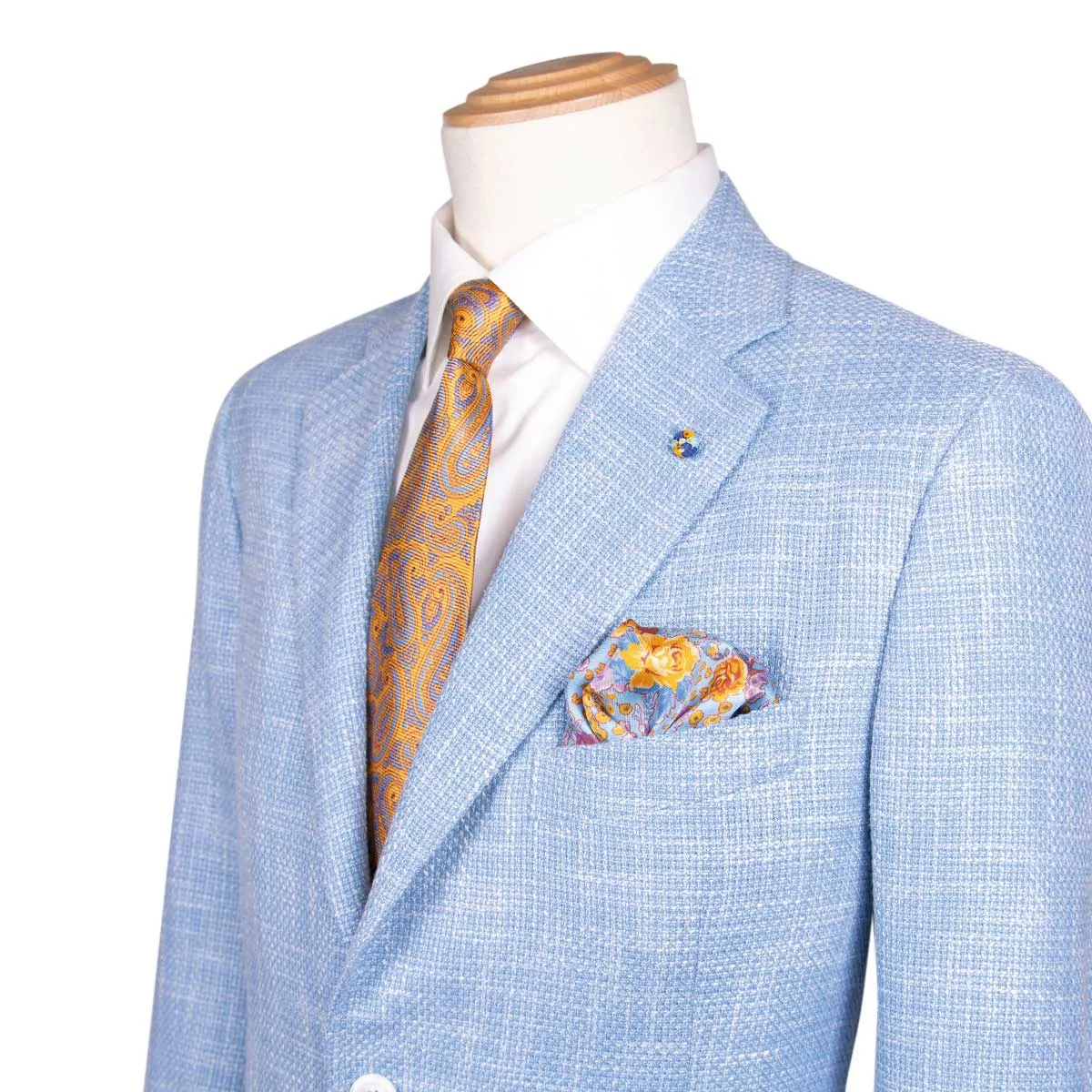 Light Blue "Natural Soft" Wool and Silk Jacket