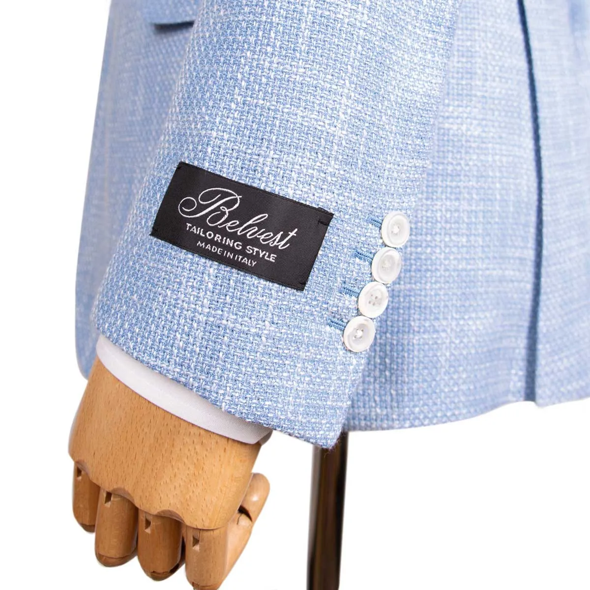 Light Blue "Natural Soft" Wool and Silk Jacket