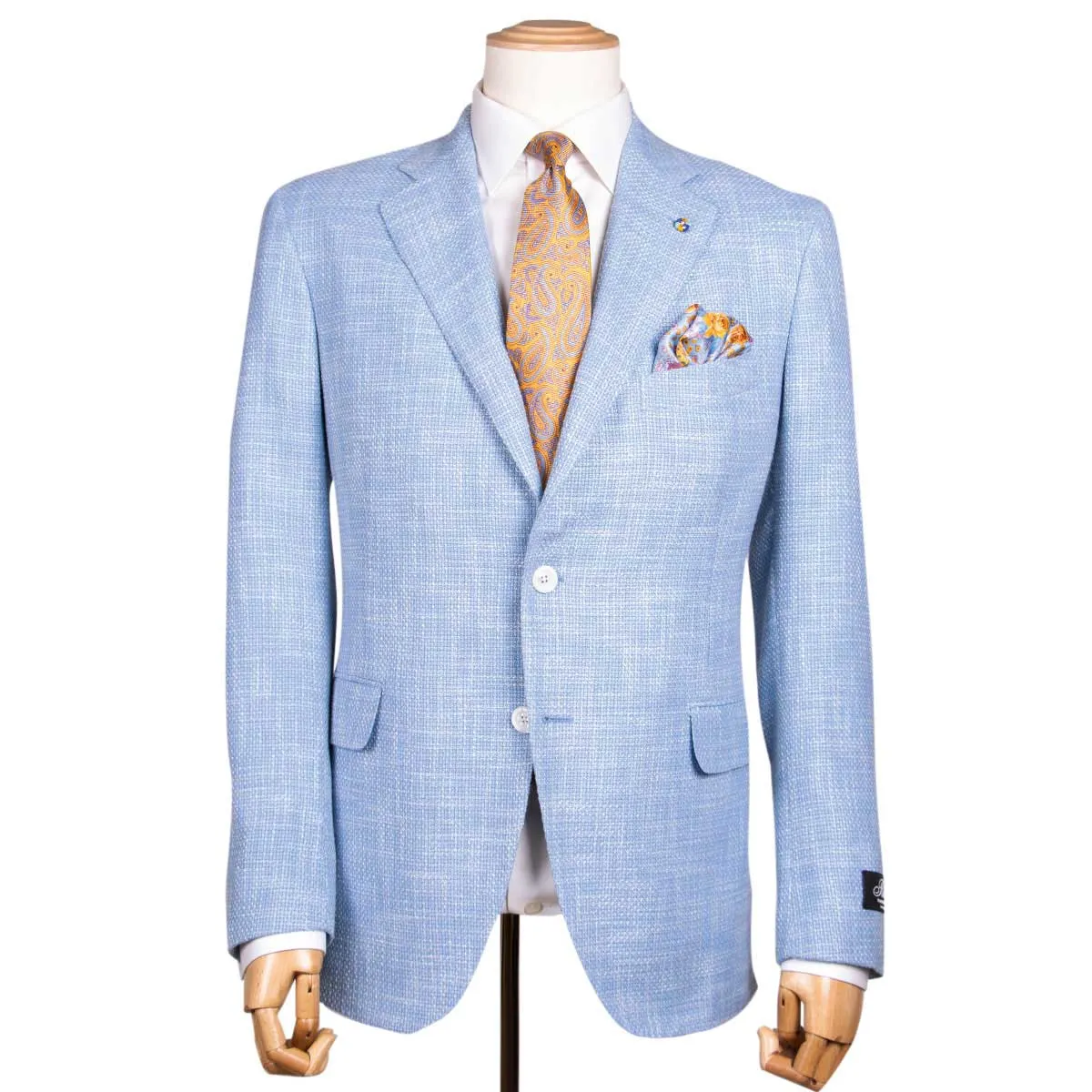 Light Blue "Natural Soft" Wool and Silk Jacket