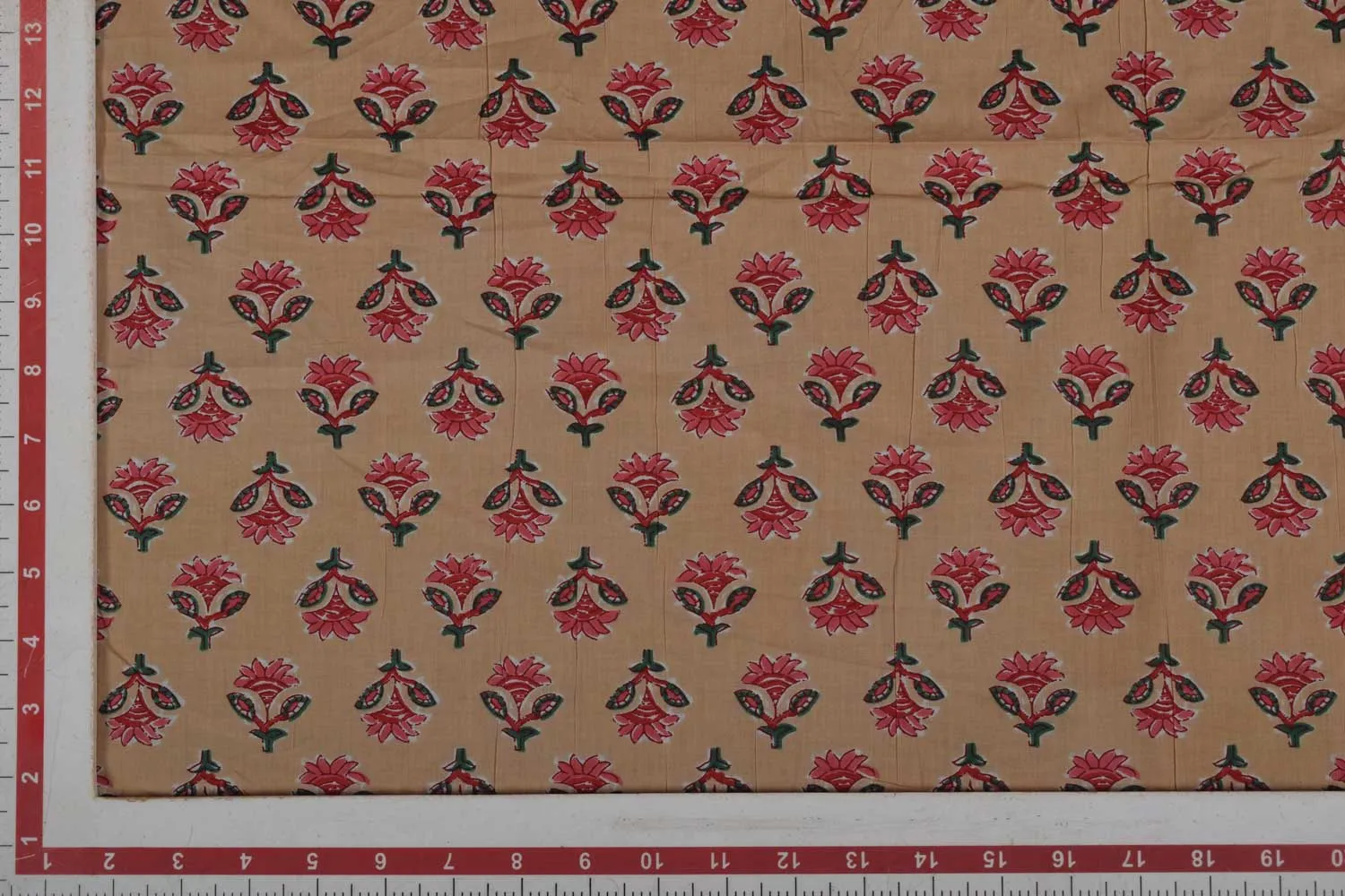 Light Brown Printed Cotton Cambric Fabric