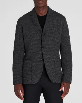 Lightweight Wool Blend Houndstooth Blazer