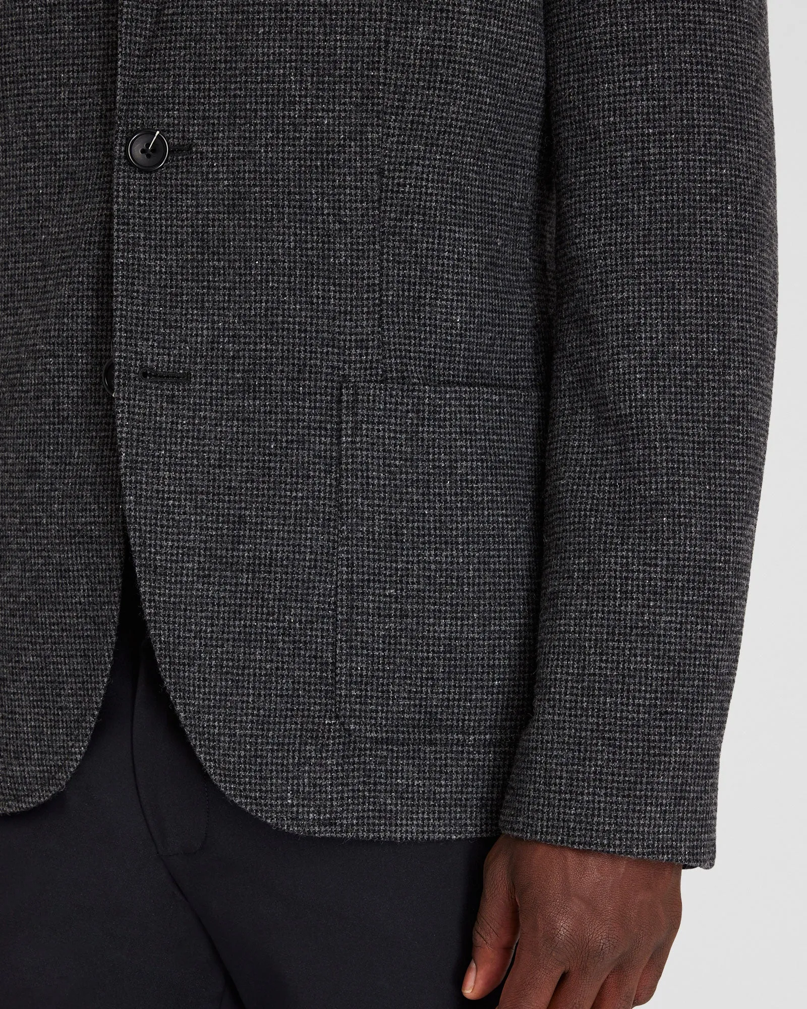 Lightweight Wool Blend Houndstooth Blazer