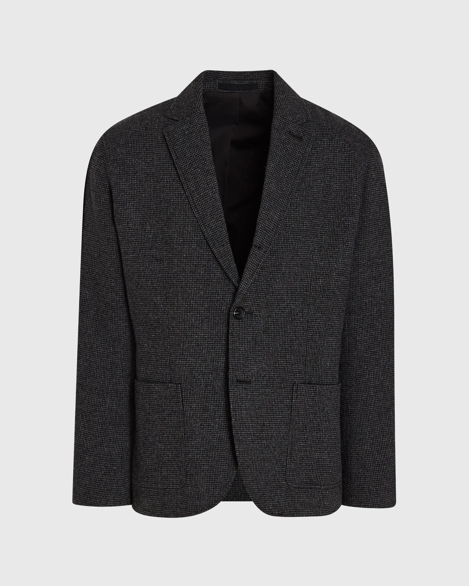 Lightweight Wool Blend Houndstooth Blazer