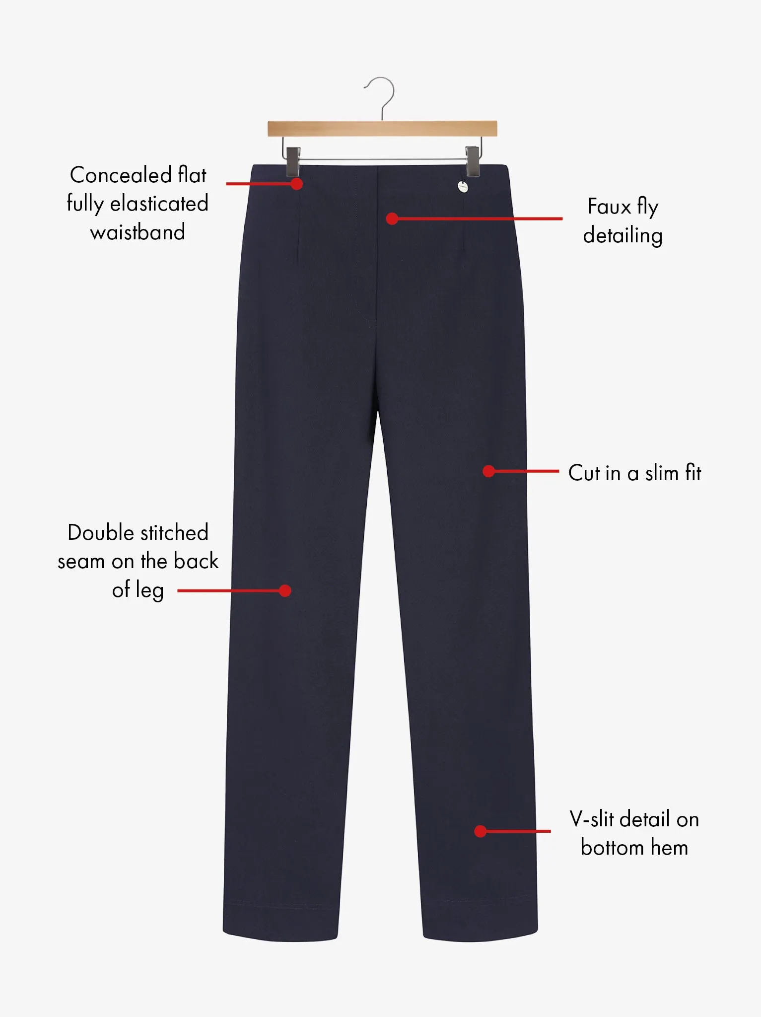 Marie (Robell) Stretch Trouser - Navy