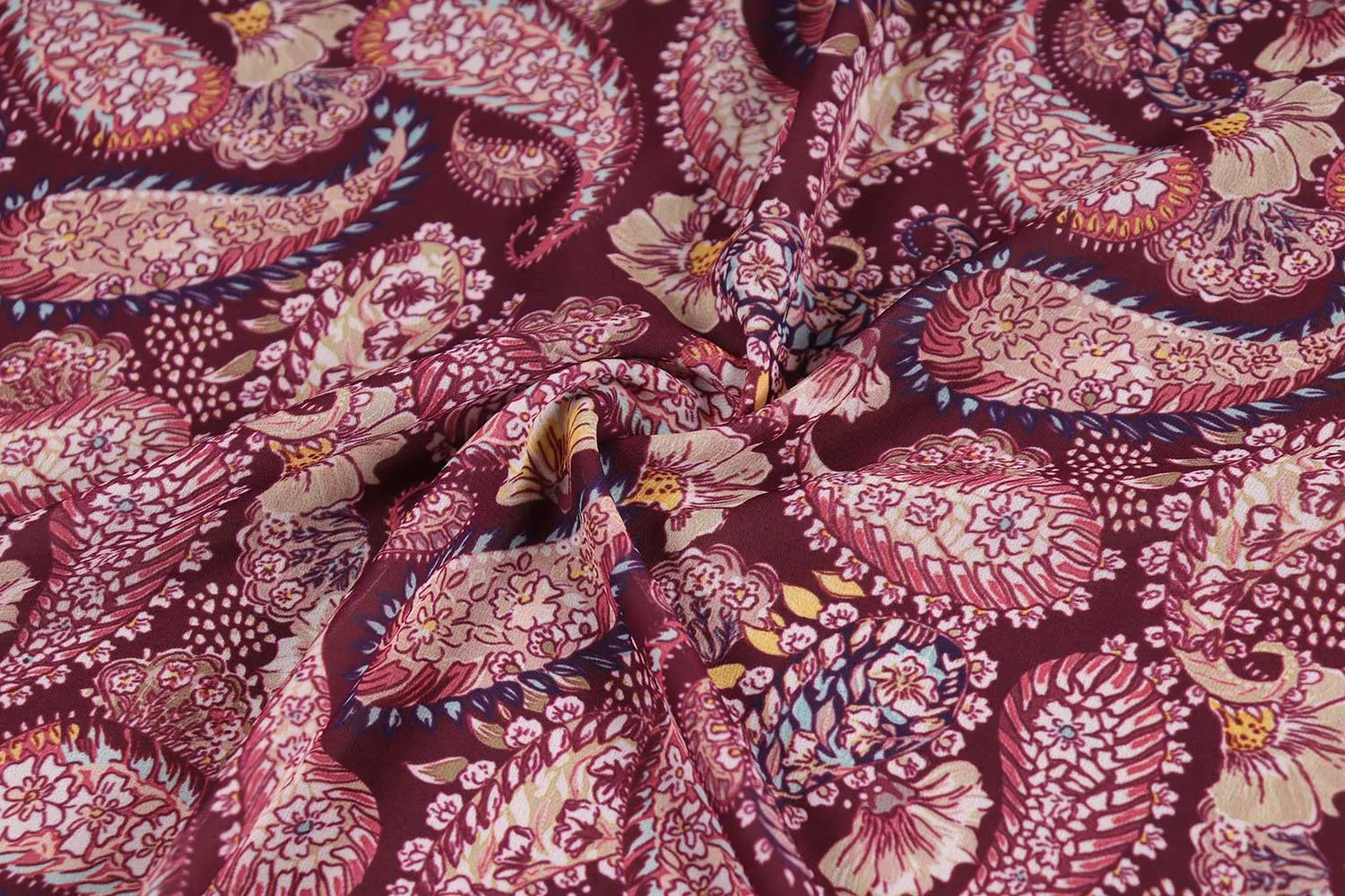 Maroon Printed Georgette Fabric