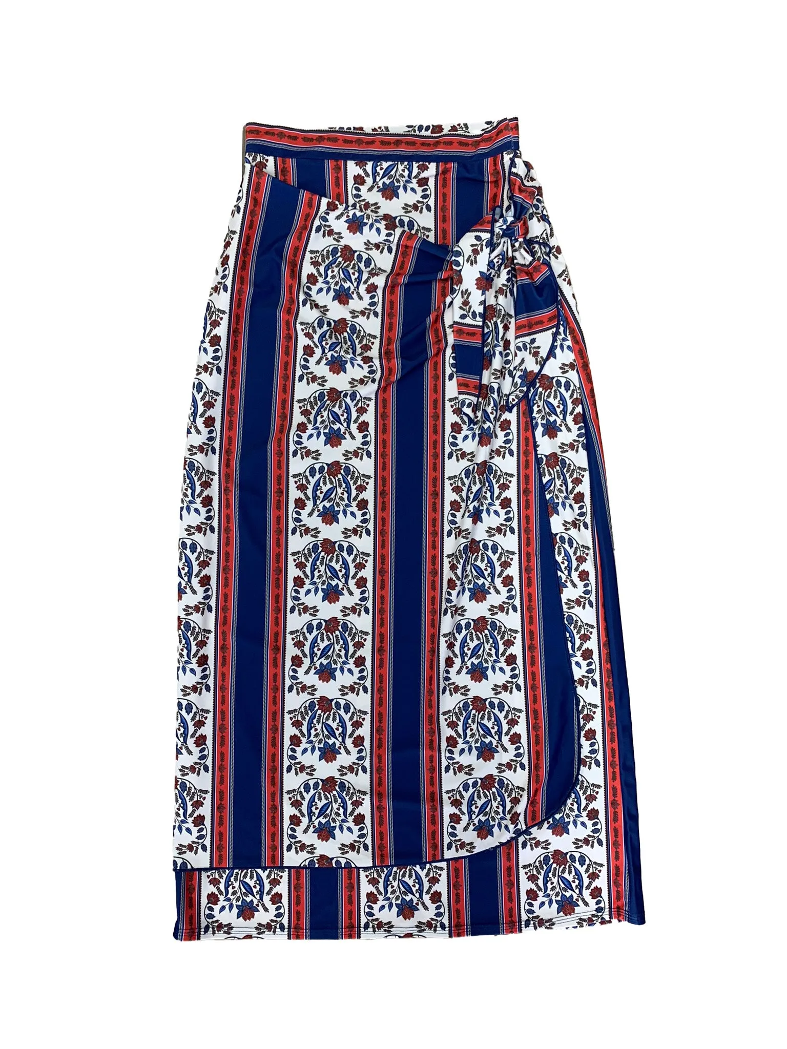 Mediterranean Maxi Wrap Swim Skirt