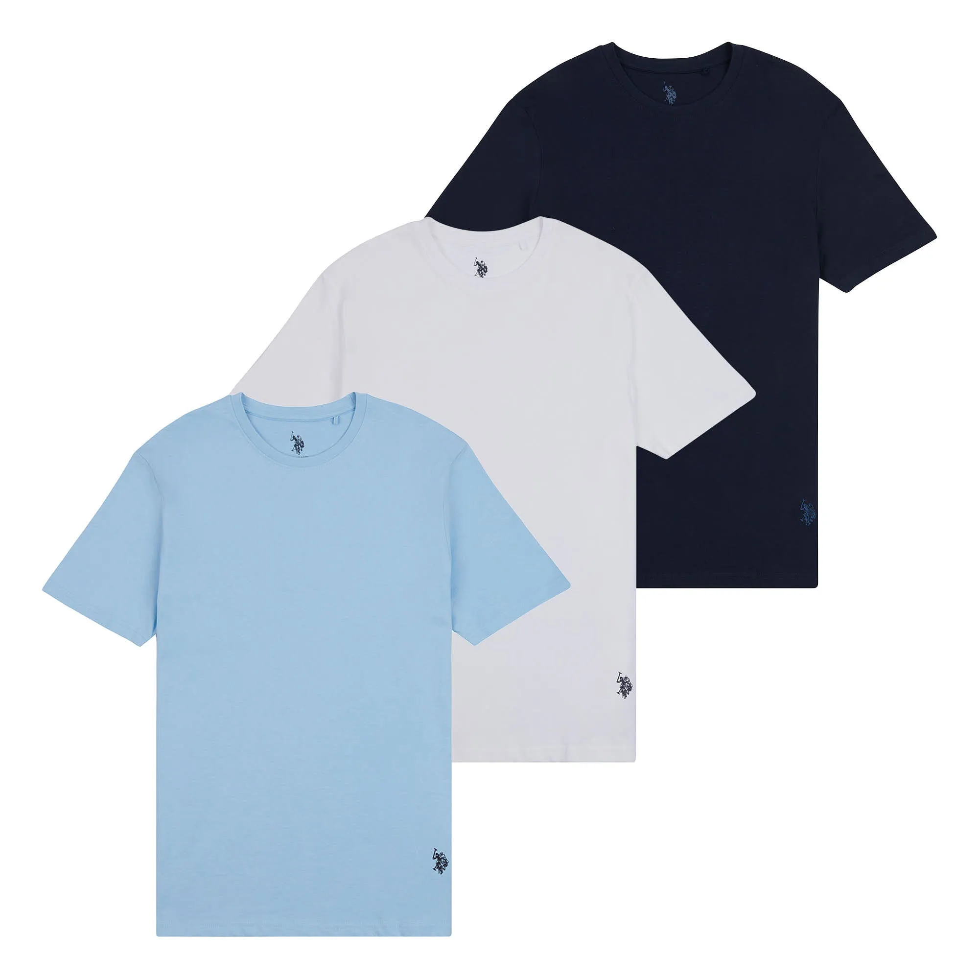 Mens 3 Pack T-Shirts in Blue Bell