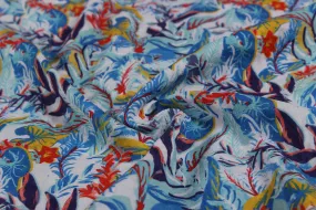 Multicolor Floral Cotton Cambric Fabric