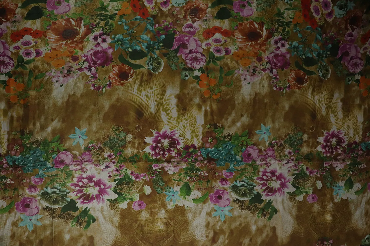 Multicolor Floral Printed Silk Chiffon Fabric