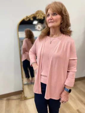 Multiples Open Front Cardigan Blush