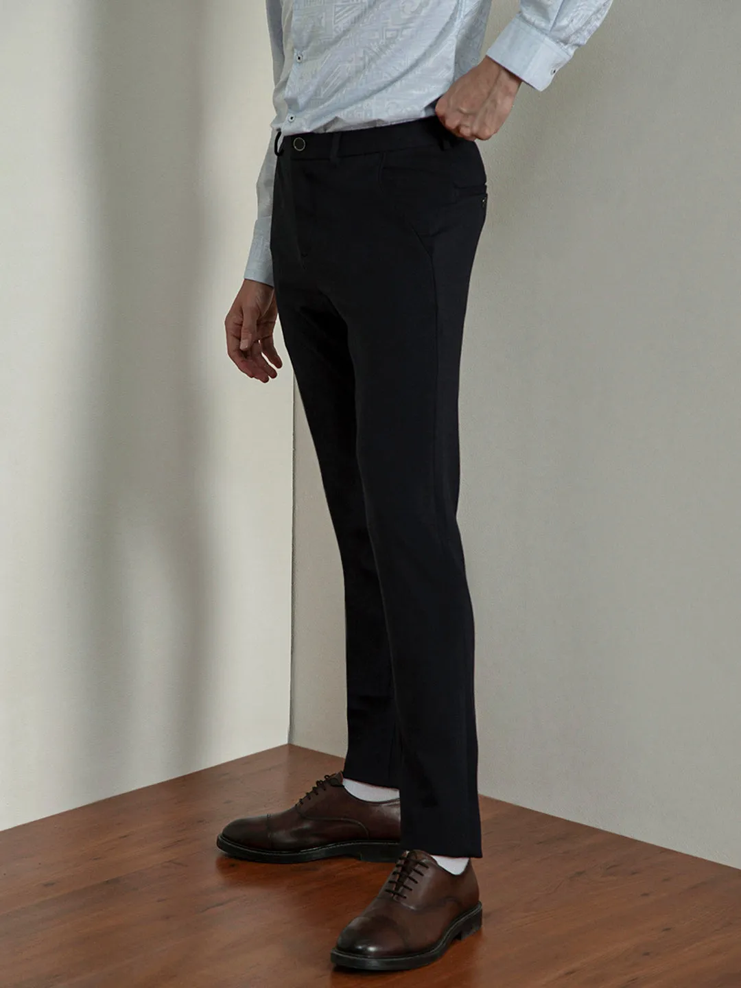 Navy Bi-Stretch Slim Trousers