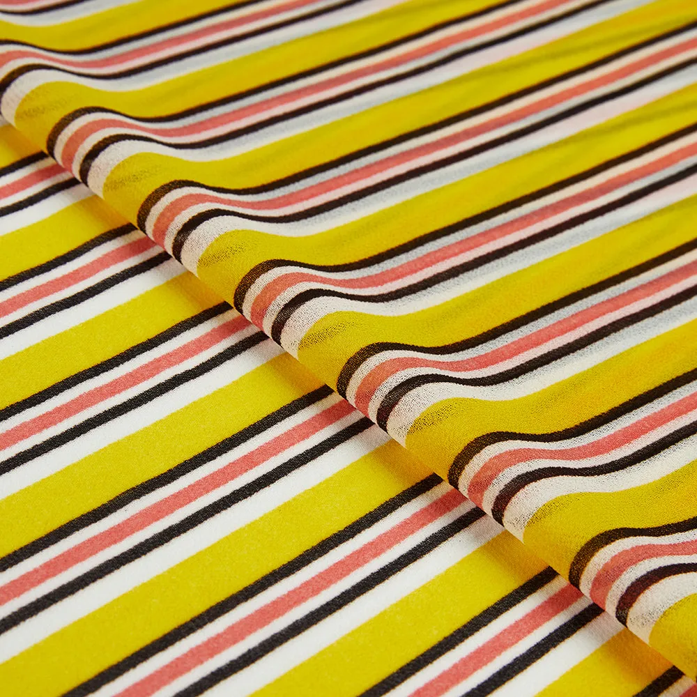 Polyester Stripes Pattern Chiffon Fabric